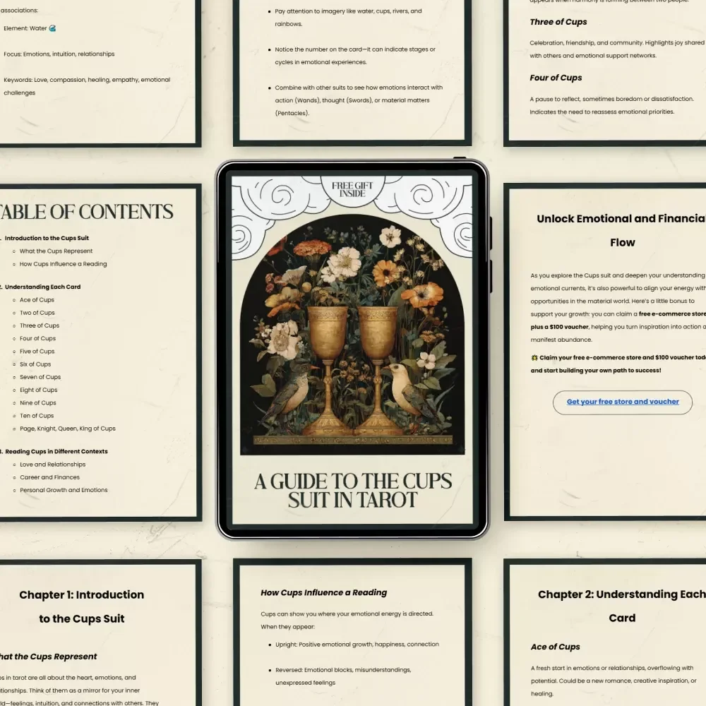 A Guide to the Cups Suit in Tarot – Unlock the Power of Cups in Your Readings