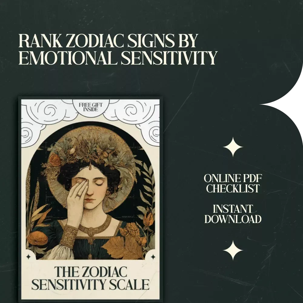The Zodiac Sensitivity Scale – Zodiac Signs Ranked by Emotional Sensitivity Checklist | Fun Astrology Digital Download