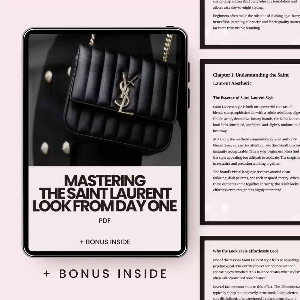 Mastering the Saint Laurent Look From Day One – saint laurent style guide for beginners eBook, Capsule Wardrobe Builder, Effortless Parisian Chic Digital Download