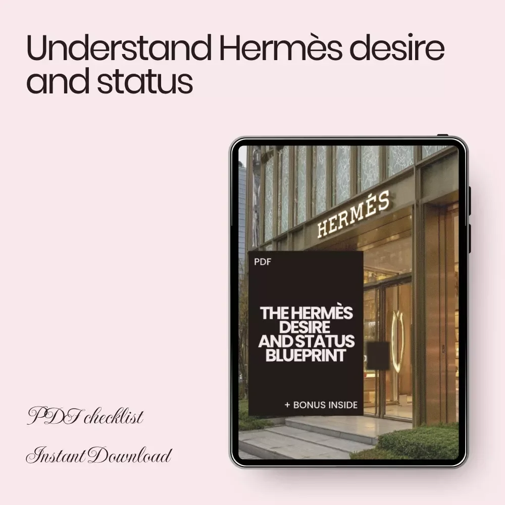The Hermès Desire and Status Blueprint – Luxury Brand Checklist Guide on how hermès builds desire and status, Scarcity, Craftsmanship & Quiet Luxury Strategy Digital Download