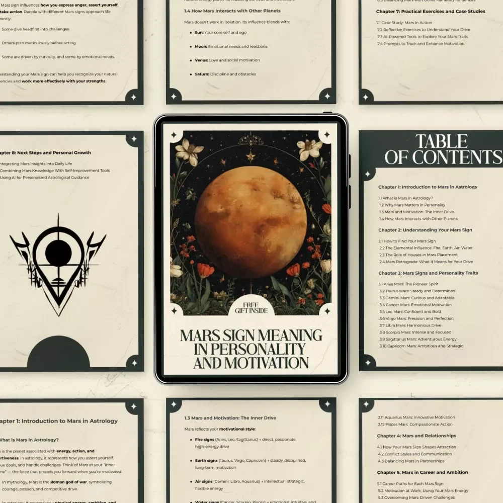 Mars Sign Meaning in Personality and Motivation Guide | Astrology Mars Sign Guide, Birth Chart Mars Interpretation, Motivation & Personality Astrology eBook Digital Download
