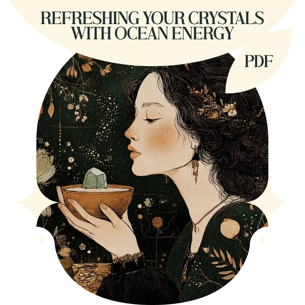 Refreshing Your Crystals with Ocean Energy – Salt Water Crystal Cleansing Checklist, Crystal Care Ritual Guide, how to cleanse crystals with salt water, Spiritual Crystal Maintenance Printable