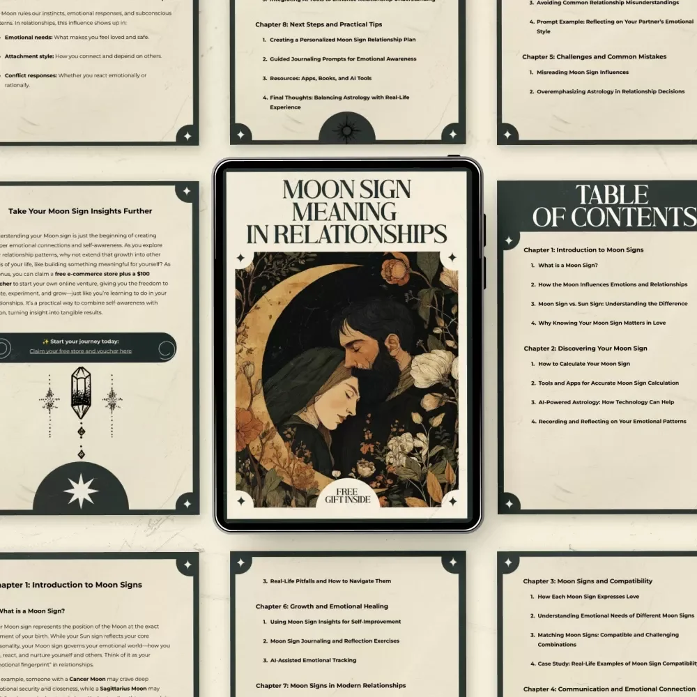 Moon Sign Meaning in Relationships Guide | Astrology Moon Sign Compatibility, Emotional Astrology Workbook, Moon Sign Love Guide, Relationship Astrology eBook, Moon Sign Self-Discovery Digital Download