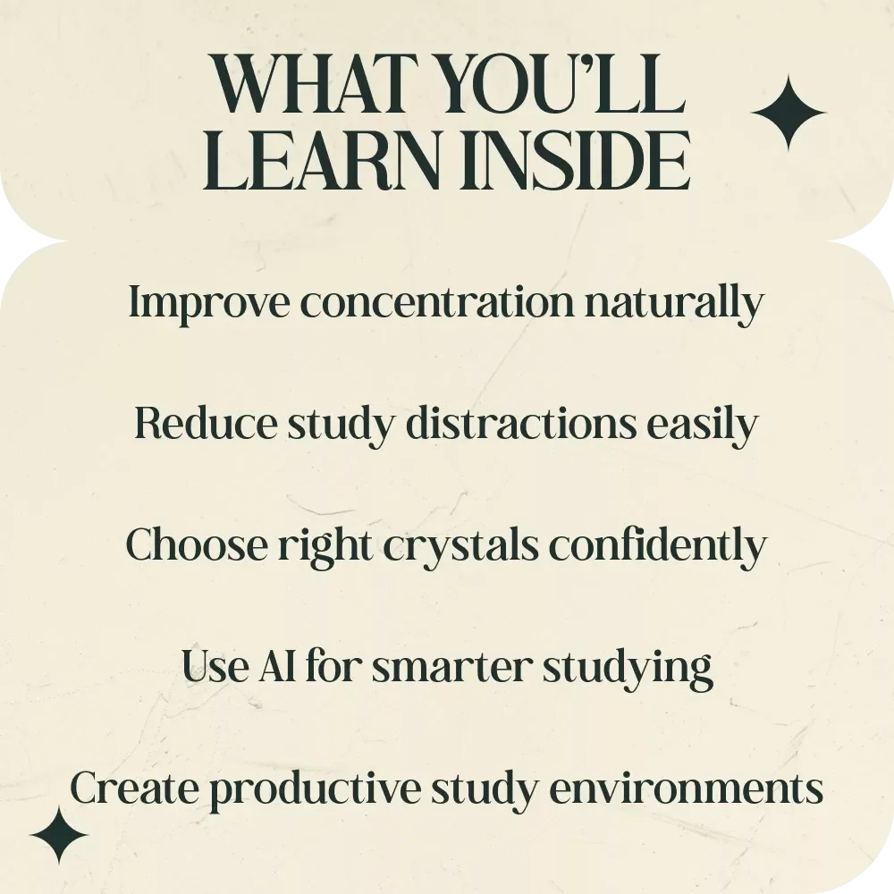 Crystals to Improve Focus and Studying Guide | Crystals That Help with Focus and Studying, Study Crystals eBook, Concentration & Learning Toolkit