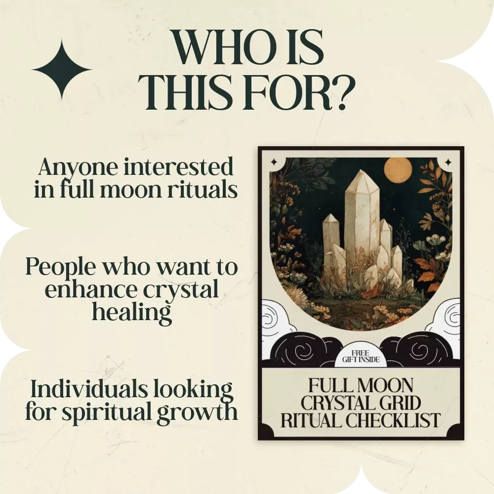 Full Moon Crystal Grid Ritual Checklist - Perfect Guide for Full Moon Rituals and Crystal Grid Ideas