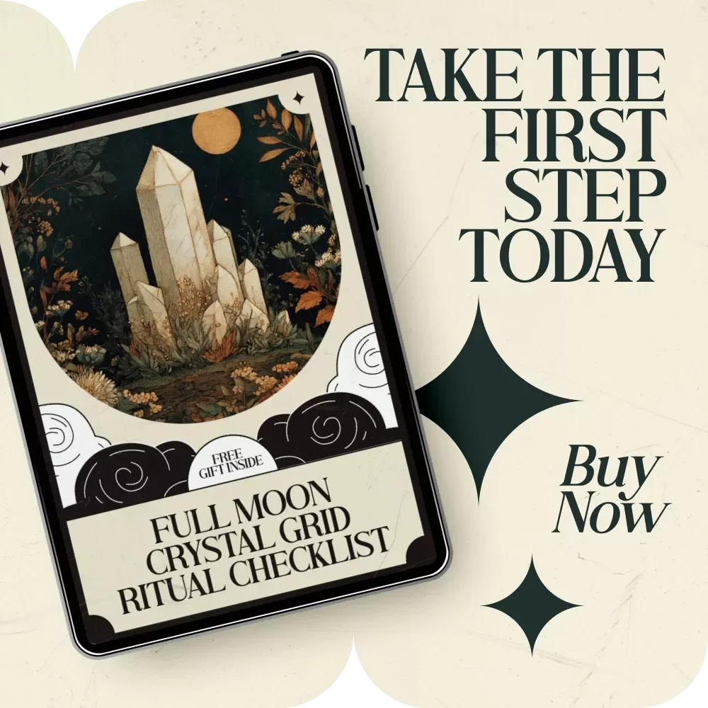Full Moon Crystal Grid Ritual Checklist - Perfect Guide for Full Moon Rituals and Crystal Grid Ideas