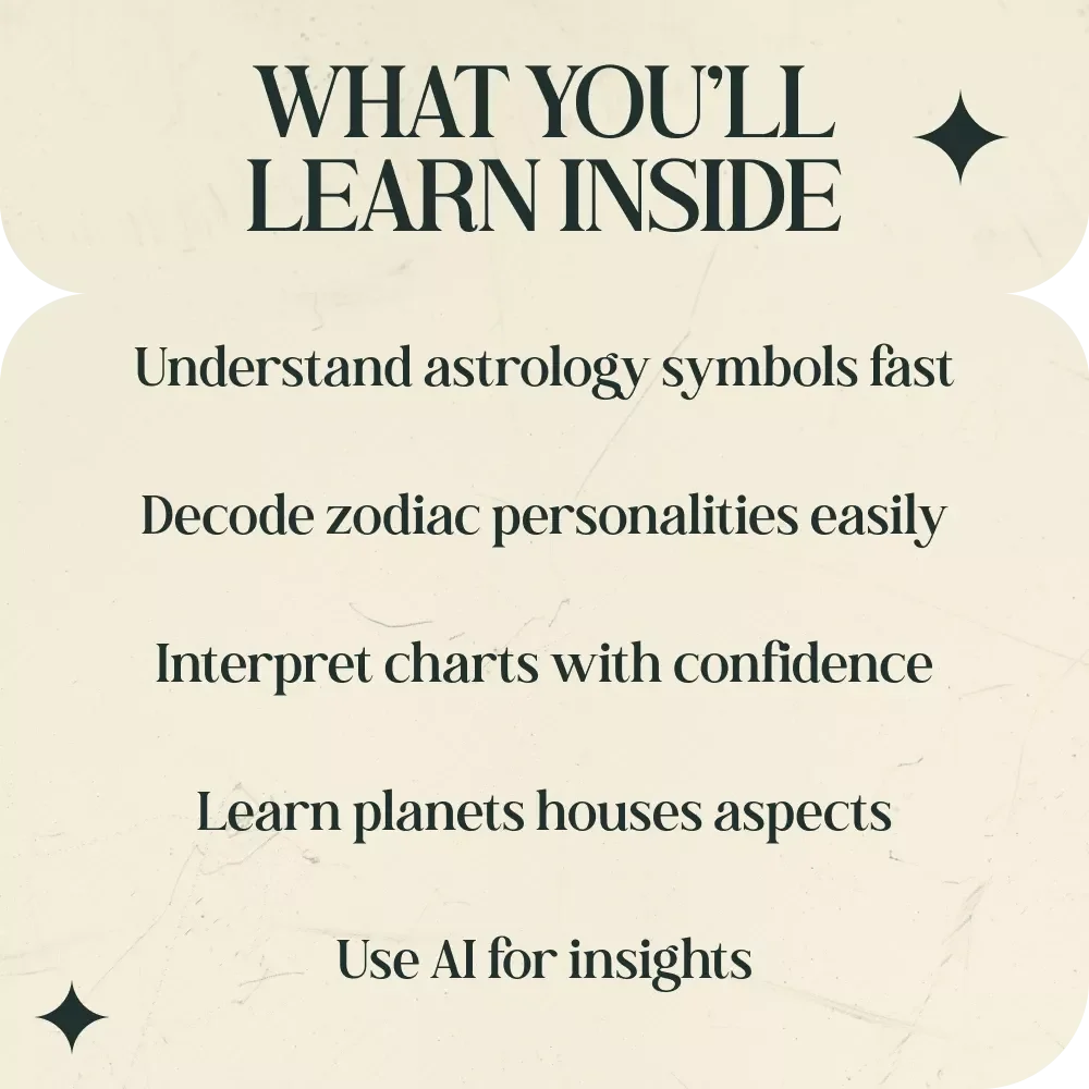 Cosmic Cheat Sheet: Astrology Symbols & Meanings Made Easy – Astrology Symbols and Meanings Cheat Sheet eBook, Zodiac Signs Guide, Planets Houses Aspects Reference, Beginner Astrology Digital Download