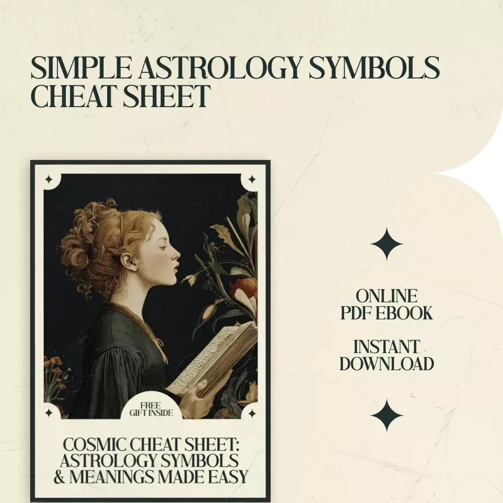 Cosmic Cheat Sheet: Astrology Symbols & Meanings Made Easy – Astrology Symbols and Meanings Cheat Sheet eBook, Zodiac Signs Guide, Planets Houses Aspects Reference, Beginner Astrology Digital Download