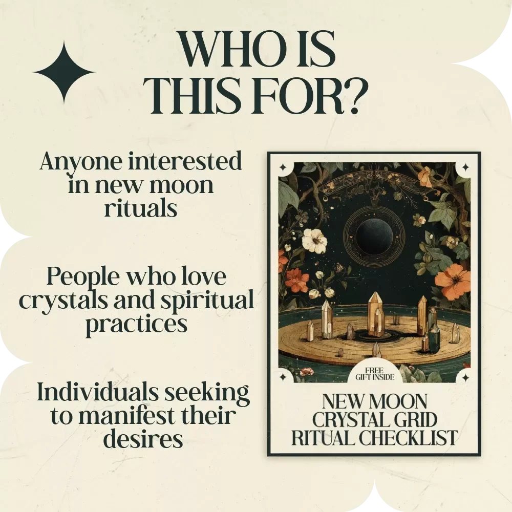 New Moon Crystal Grid Ritual Checklist - A Guide for Powerful New Moon Rituals with Crystals