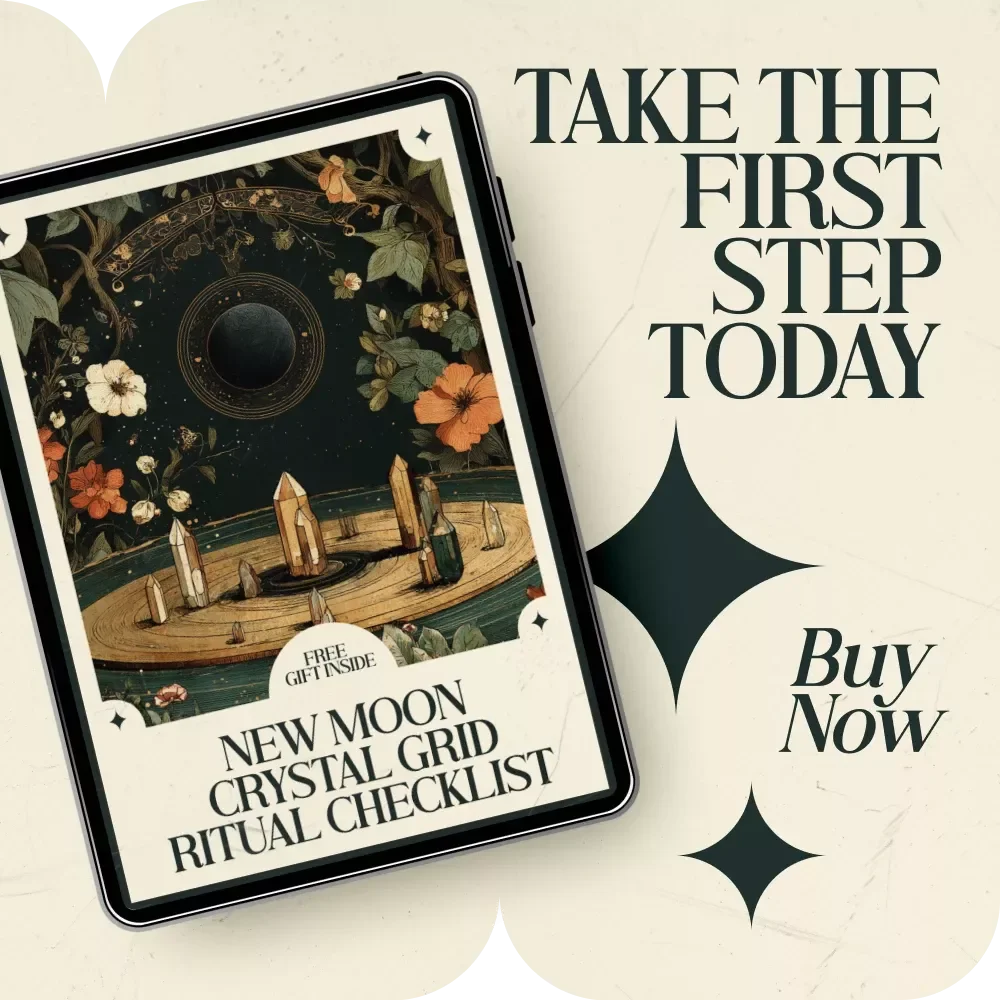 New Moon Crystal Grid Ritual Checklist - A Guide for Powerful New Moon Rituals with Crystals