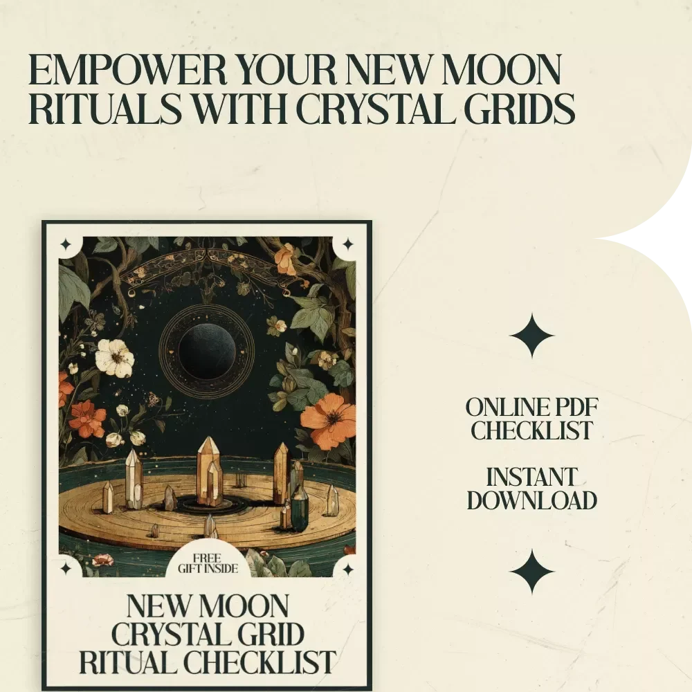 New Moon Crystal Grid Ritual Checklist - A Guide for Powerful New Moon Rituals with Crystals