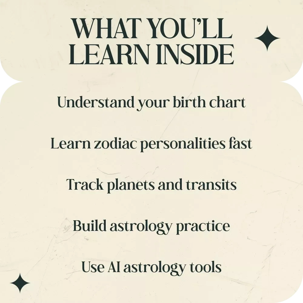 Starlight Steps: Your Beginner’s Journey into Astrology – A Complete Beginner eBook Guide on how to start learning astrology step by step, Birth Chart Basics, Zodiac Signs, Planets, Houses, and AI Tools for Modern Astrology