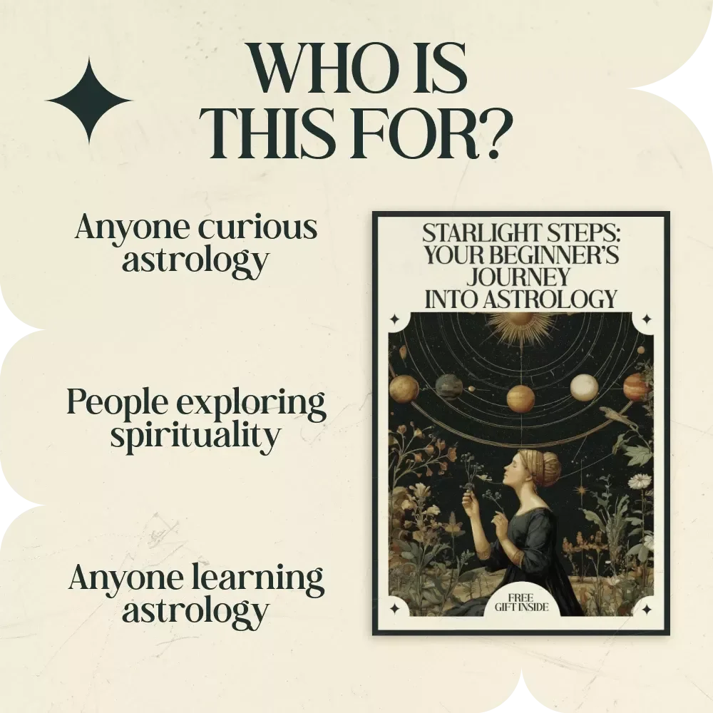 Starlight Steps: Your Beginner’s Journey into Astrology – A Complete Beginner eBook Guide on how to start learning astrology step by step, Birth Chart Basics, Zodiac Signs, Planets, Houses, and AI Tools for Modern Astrology