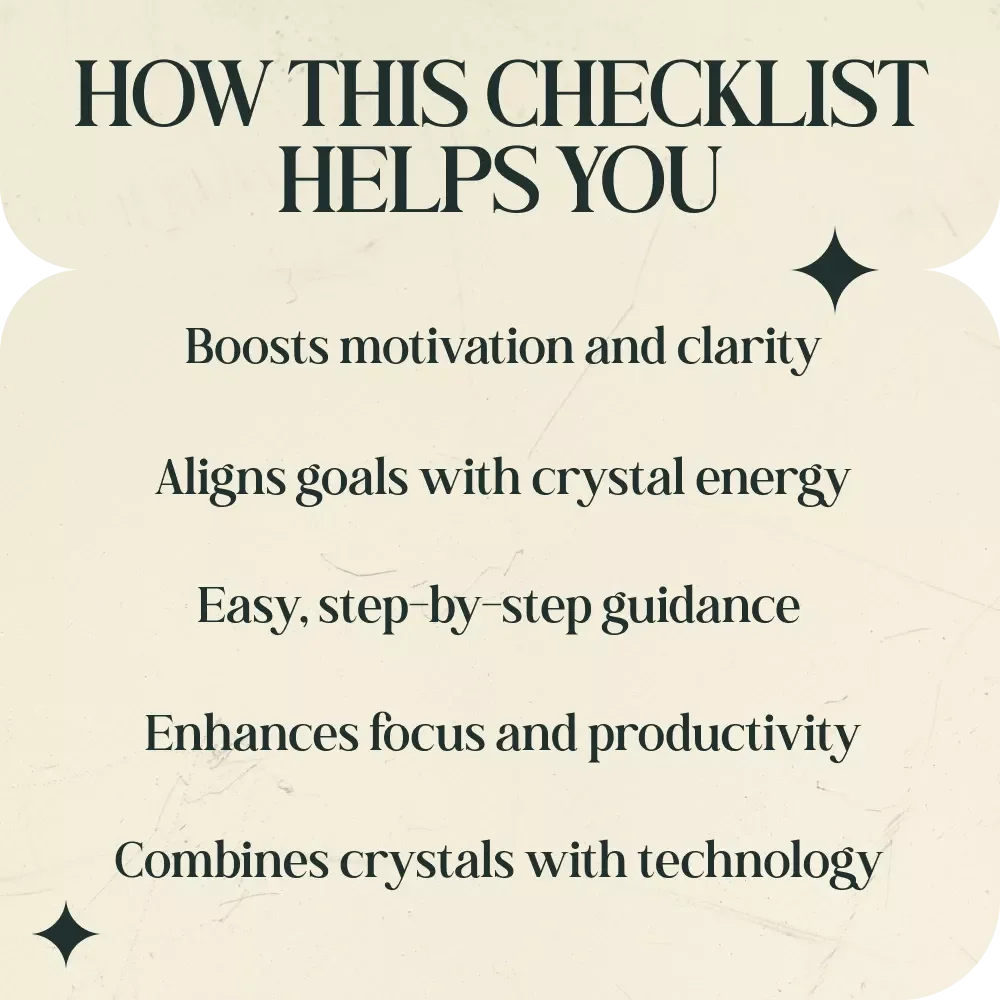 Crystal Grid Checklist for Motivation & Goal Alignment: Harness the Power of Crystals to Achieve Your Dreams