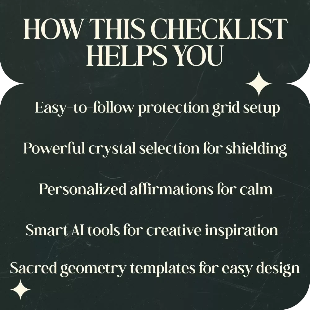 Crystal Shield at Home: Crystal Grid Ideas for Protection at Home - Digital Checklist