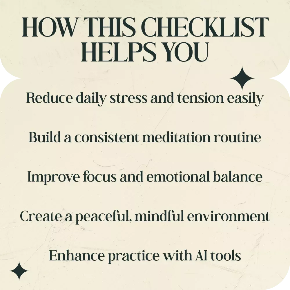 Meditation Routine Checklist for Stress Relief | Daily Meditation Routine for Stress Relief Guide