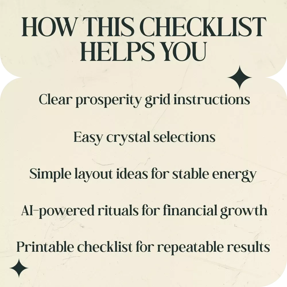 Crystal Wealth Grid Blueprint: Prosperity Crystal Grid Ideas for Money Energy | Digital Download Checklist
