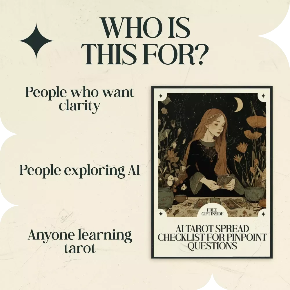 AI Tarot Spread Checklist for Pinpoint Questions – AI Generated Tarot Spreads for Specific Questions, Printable Digital Guide for Accurate Readings & Insightful Card Interpretation