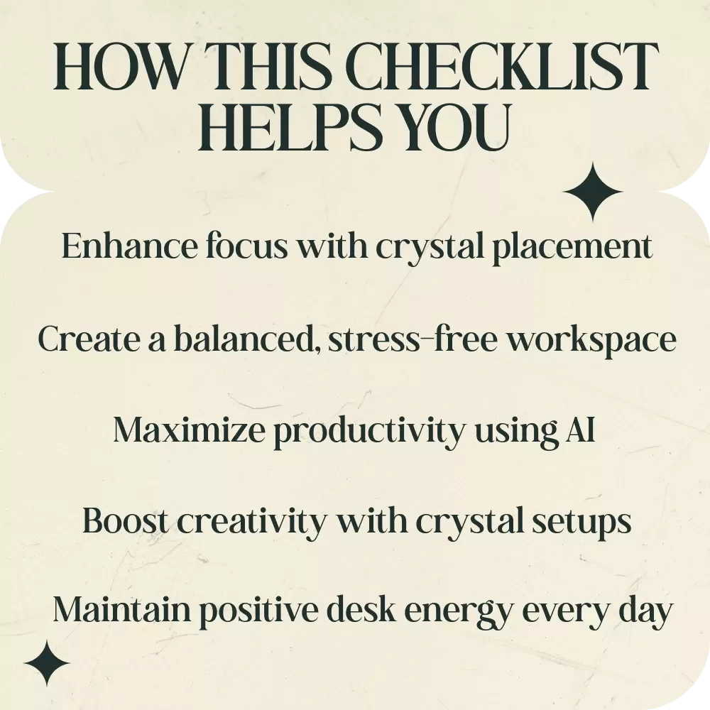 Placing Crystals on Your Work Desk - Guide & Checklist for Enhanced Focus & Energy
