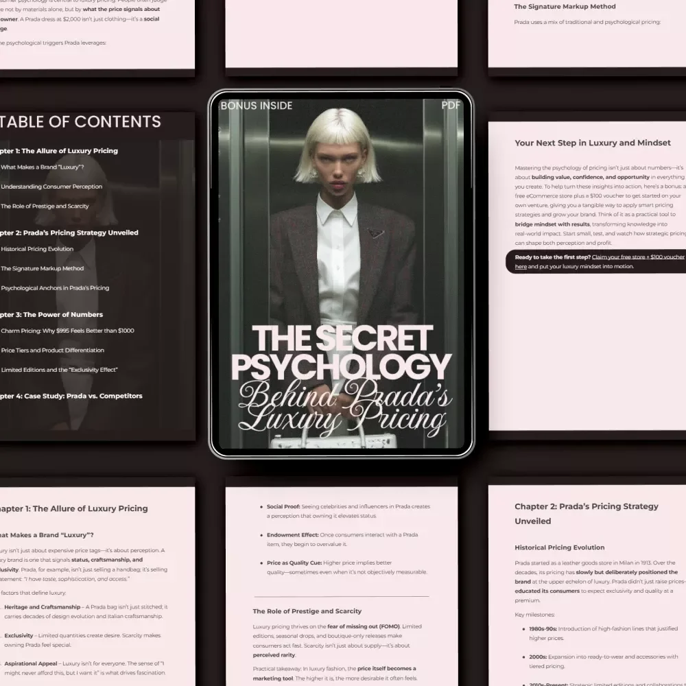 The Secret Psychology Behind Prada’s Luxury Pricing – Prada Pricing Psychology eBook Guide for Fashion Brands, Entrepreneurs & Luxury Strategy Lovers