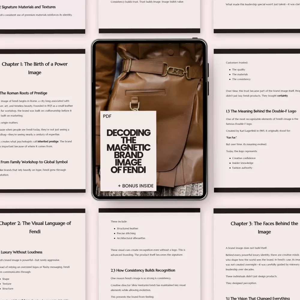 Decoding the Magnetic Brand Image of Fendi – fendi brand image explained eBook, Luxury Branding Guide, Fashion Brand Strategy Digital Download