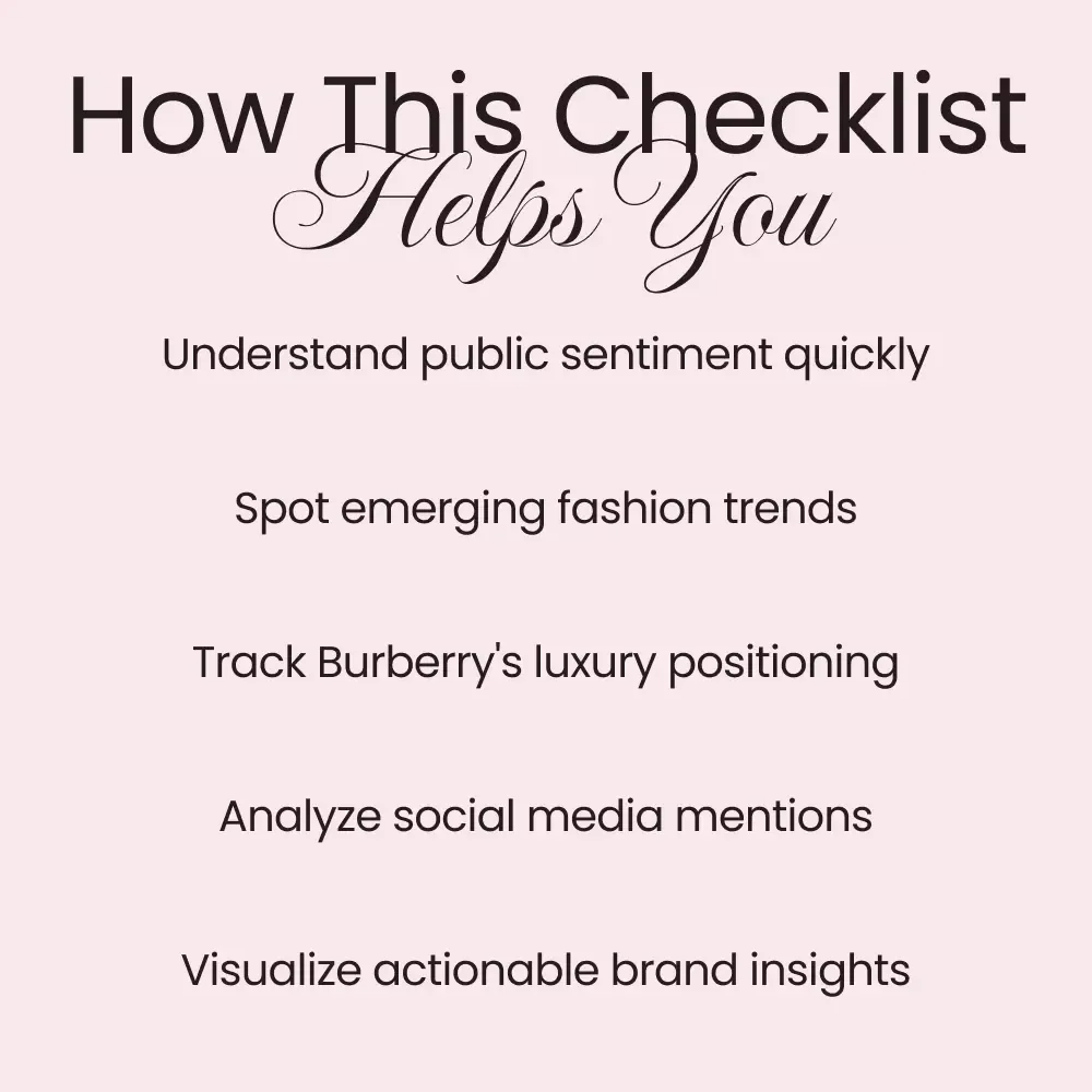 Burberry Brand Perception Checklist - AI Search, Luxury Fashion Insights & Trend Analysis