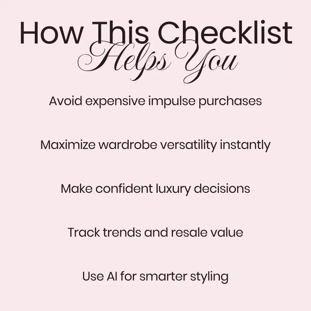 AI-Powered Fendi Shopping Checklist | Luxury Style Planner with ai help choosing fendi items | Digital Download Wardrobe & Collector Guide