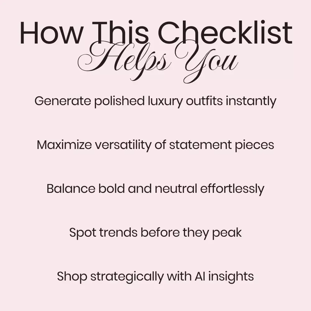 AI Suggestions Fendi Style Checklist – ai suggestions for fendi style Digital Download, Luxury Outfit Planning Guide, AI Fashion Styling Tool for Designer Wardrobe