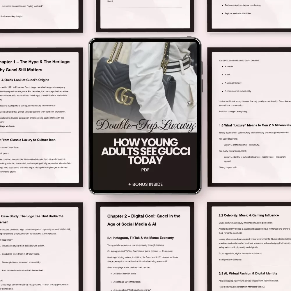 Double-Tap Luxury: How Young Adults See Gucci Today – In-Depth Guide to gucci perception among young adults, Gen Z & Millennial Luxury Insights, Digital Brand Analysis eBook