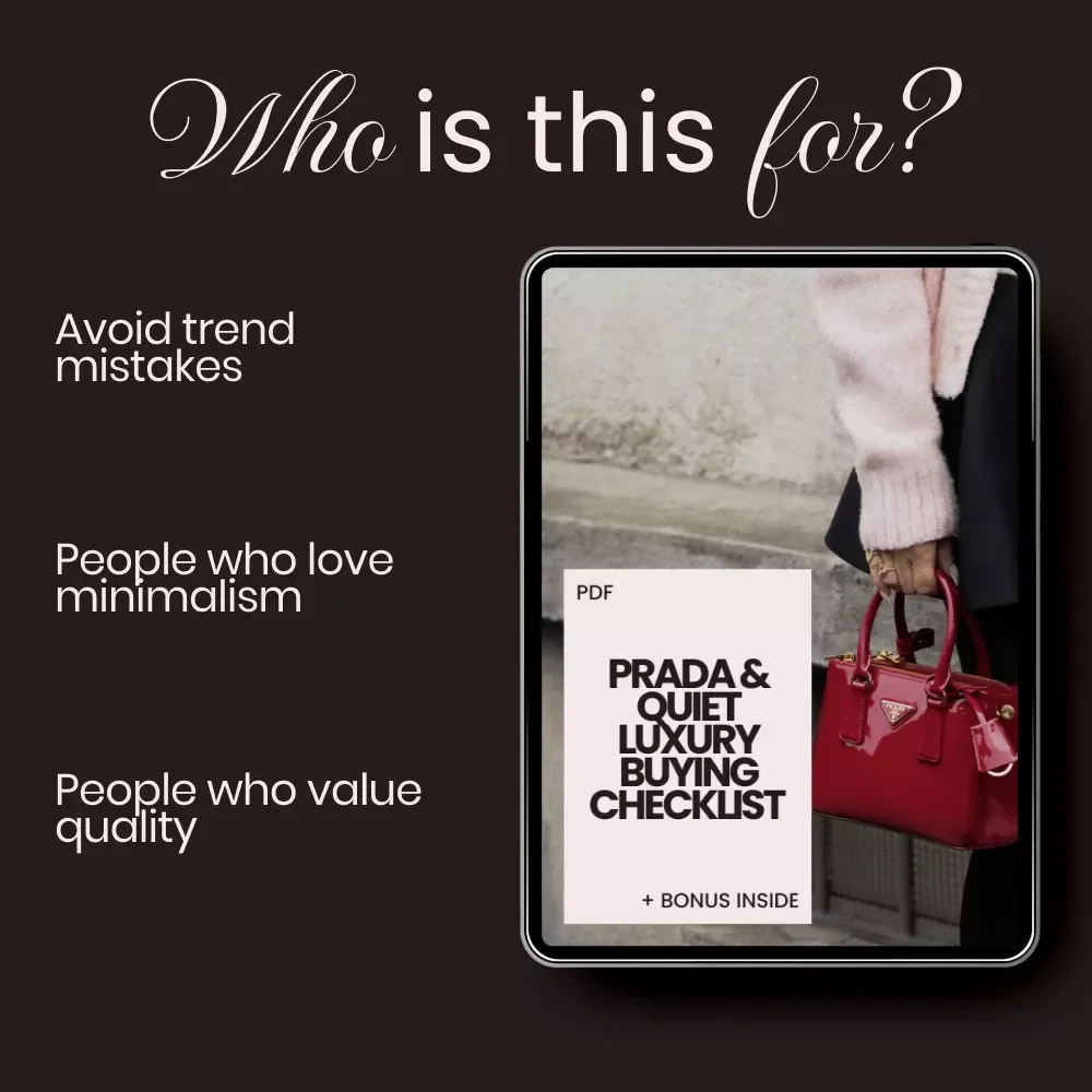 Prada & Quiet Luxury Buying Checklist – Digital Download Guide for Mastering the prada and quiet luxury trend, Minimalist Wardrobe Investment Planner