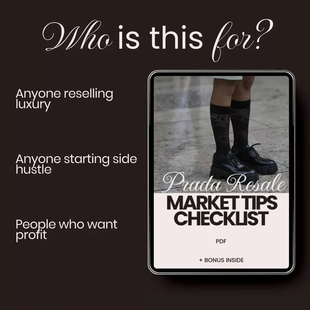 Prada Resale Market Tips Checklist | Luxury Designer Flipping Guide | Prada Resale Market Tips for Smart Buyers & Sellers Digital Download