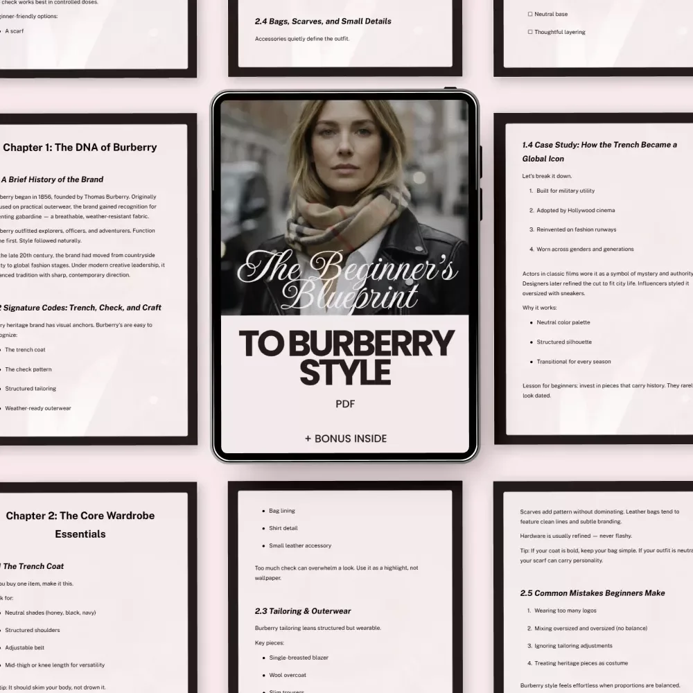 The Beginner’s Blueprint to Burberry Style | Burberry Style Guide for Beginners | Luxury Fashion eBook Digital Download