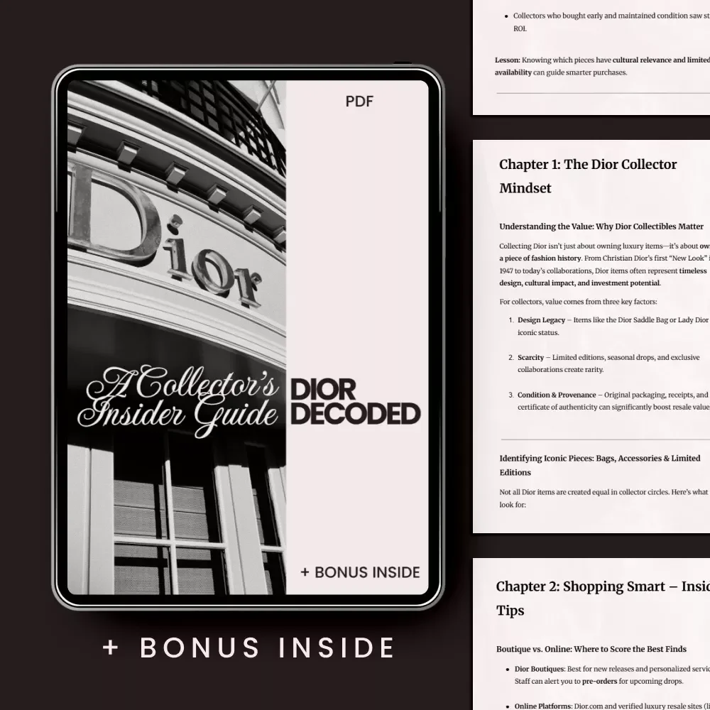 Dior Decoded: A Collector’s Insider Guide | Dior Shopping Tips for Collectors | Luxury Fashion Investment eBook & Resale Strategy Guide | Digital Download