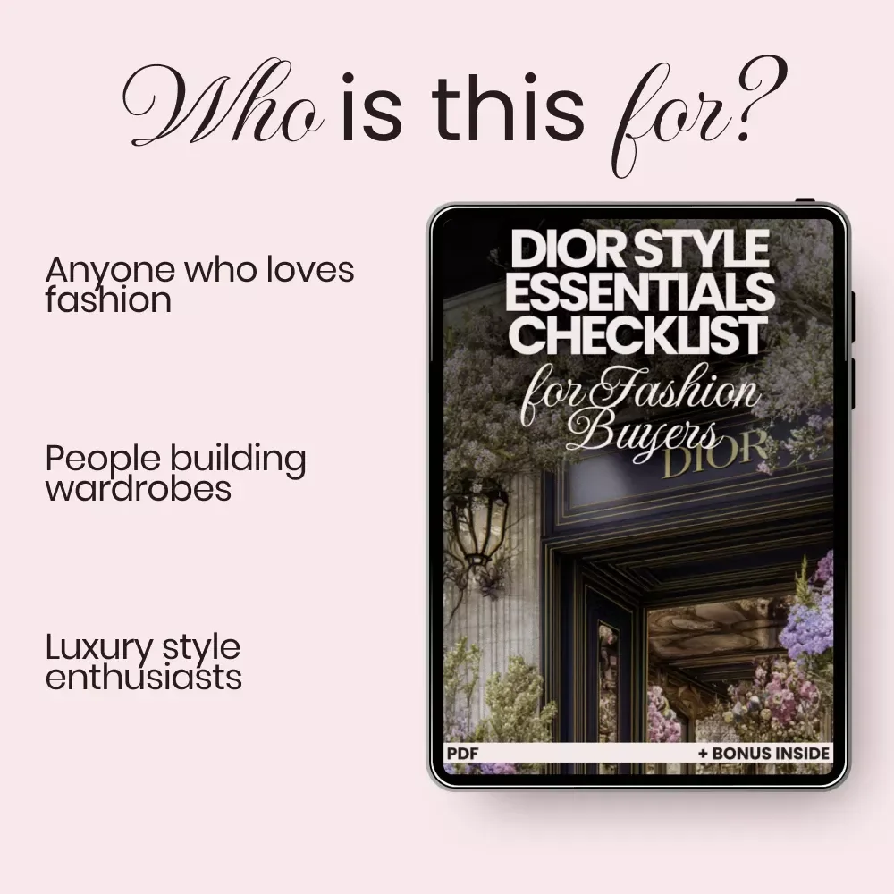 Dior Style Essentials Checklist for Fashion Buyers – Printable dior style essentials Digital Download, Luxury Wardrobe Planning Guide, Capsule Closet Organizer
