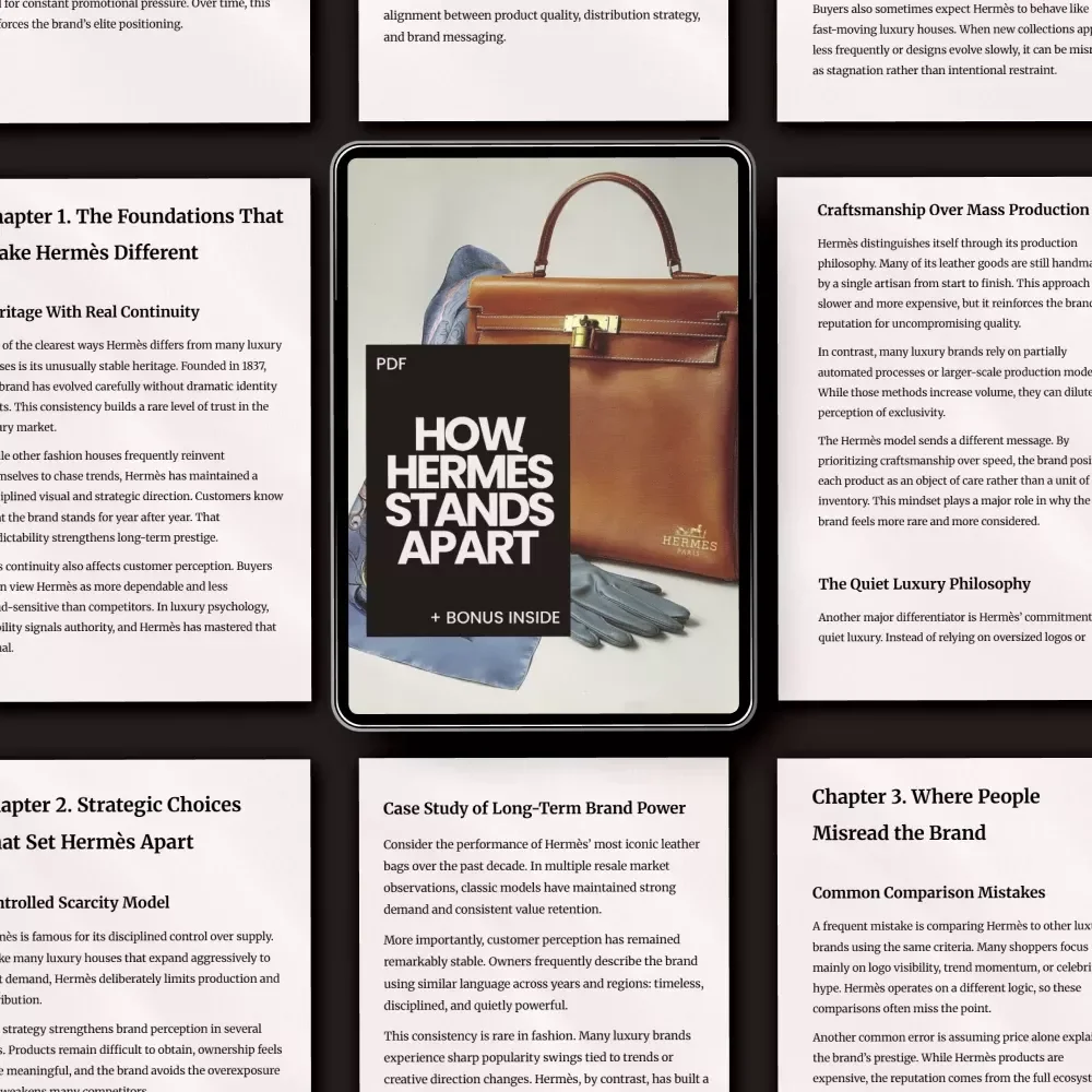 How Hermès Stands Apart – Luxury Brand Guide Explaining How Hermès Differs | Digital Download eBook for Fashion & Business Insight
