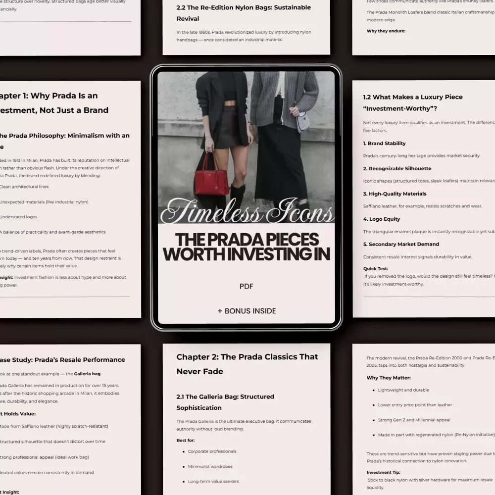Timeless Icons: The Prada Pieces Worth Investing In – A Smart Shopper’s Guide to Prada Classics to Invest In for Long-Term Style & Resale Value