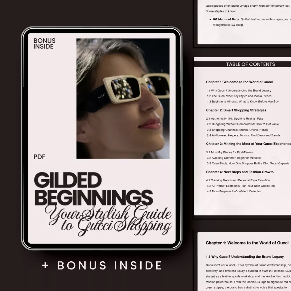 Gilded Beginnings: Your Stylish Guide to Gucci Shopping – Gucci Shopping Tips for Beginners, Luxury Fashion eBook, Authenticity & Smart Buying Checklist