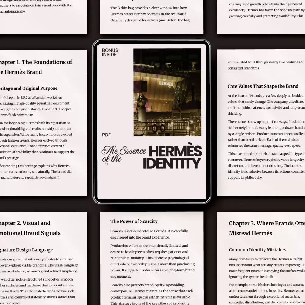 The Essence of the Hermès Identity – Hermès Brand Identity Explained Guide for Luxury Branding Strategy, Quiet Luxury Positioning & AI Brand Analysis