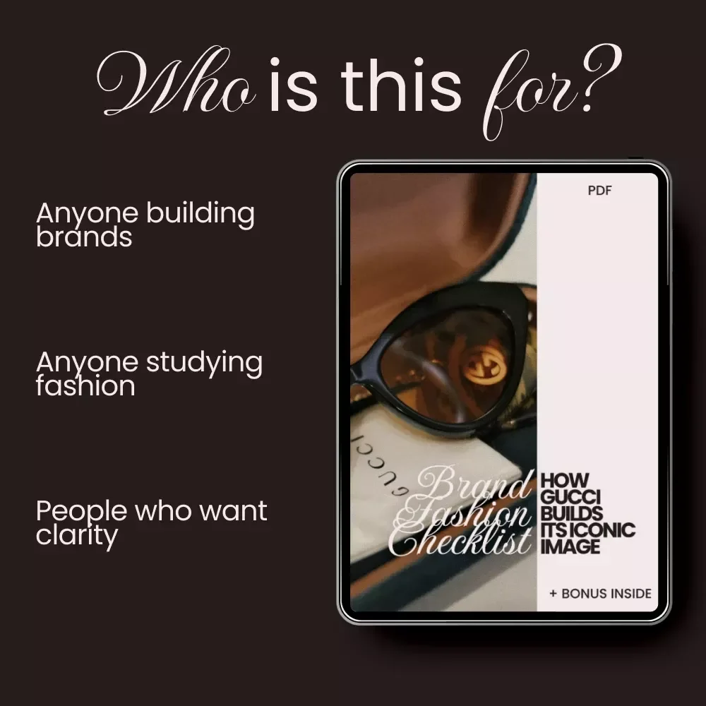 Brand Fashion Checklist: How Gucci Builds Its Iconic Image | Luxury Branding Strategy Guide for Fashion Buyers & Business Owners | how gucci builds its image Digital Download