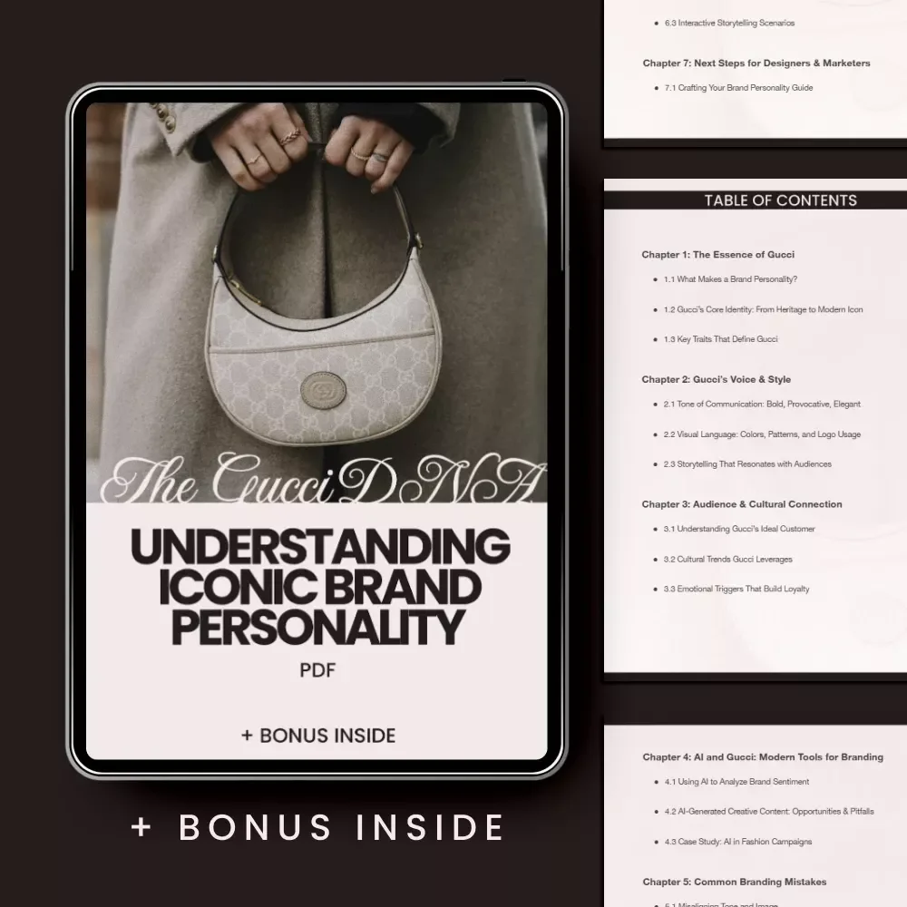 The Gucci DNA: Understanding Iconic Brand Personality – Ultimate gucci brand personality guide for Designers, Marketers & Luxury Brand Strategists (eBook Digital Download)