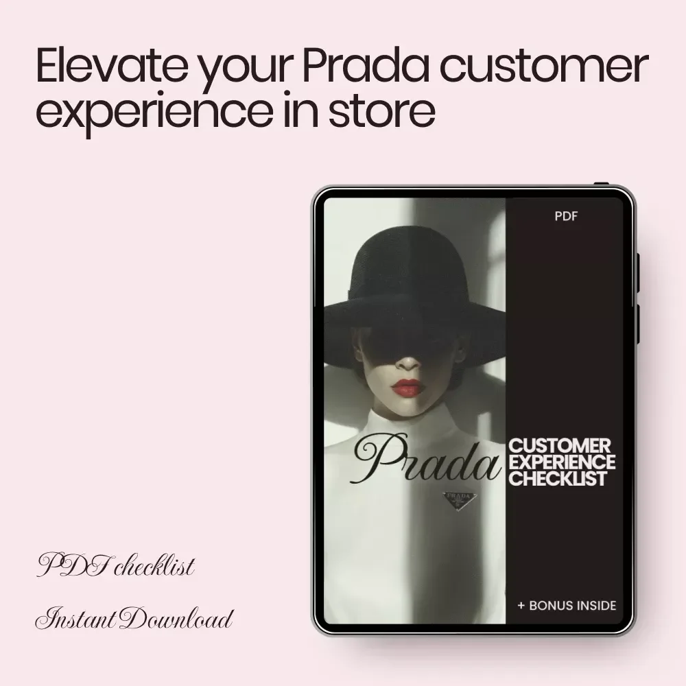 Prada Customer Experience Checklist – Luxury Shopping Planner for the Ultimate prada customer experience in store Visit | Digital Download