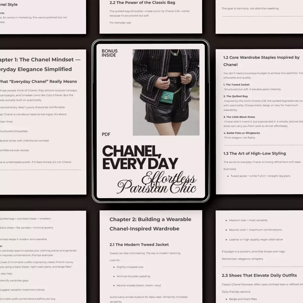 Chanel, Every Day: Effortless Parisian Chic – A Complete Guide to Chanel for Everyday Wear, Capsule Wardrobe Planning & Timeless French Girl Style