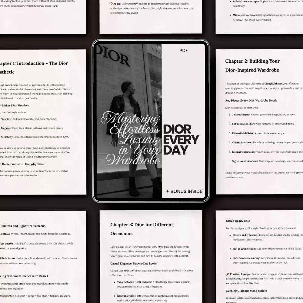 Dior Every Day: Mastering Effortless Luxury in Your Wardrobe – The Ultimate dior style guide for everyday wear eBook