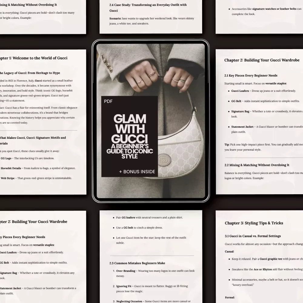 Glam with Gucci: A Beginner’s Guide to Iconic Style – The Ultimate Gucci Style Guide for Beginners to Build a Chic Designer Wardrobe