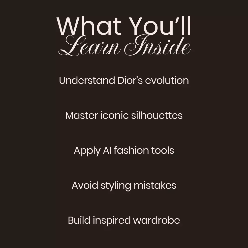 Dior Through the Decades: From New Look to Digital Chic – A Complete Guide on how dior style has evolved | Fashion History eBook & Digital Download