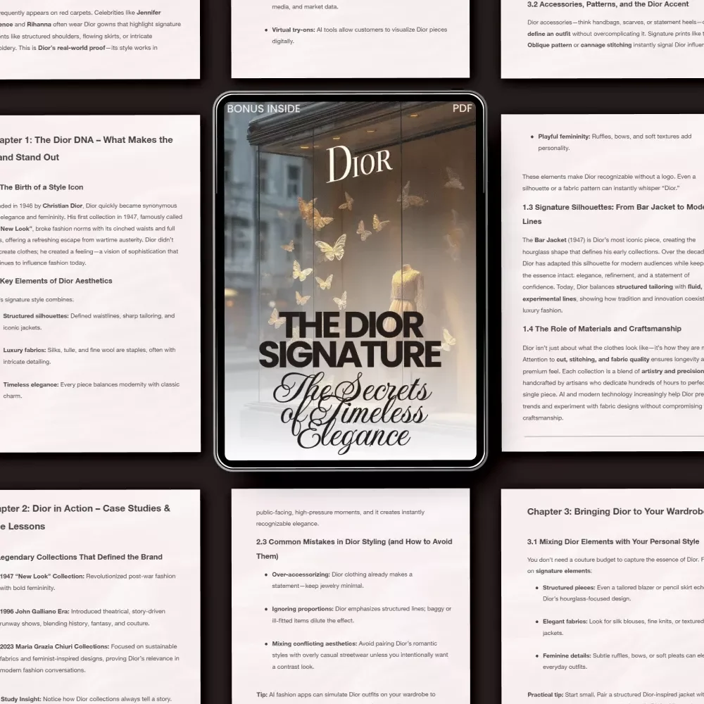 The Dior Signature: The Secrets of Timeless Elegance – Luxury Fashion Guide Explaining what makes dior style unique, Signature Silhouettes & Styling Secrets