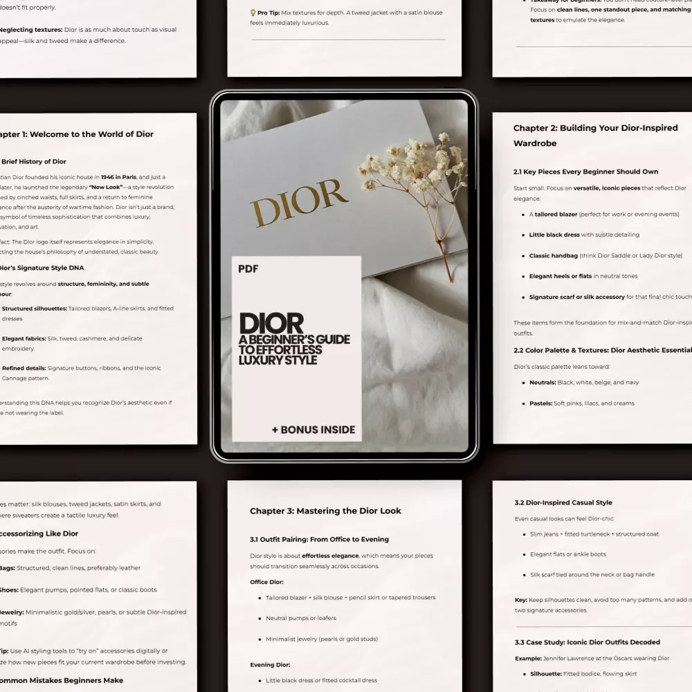 Dior: A Beginner’s Guide to Effortless Luxury Style – The Ultimate dior style guide for beginners to Build a Timeless Designer-Inspired Wardrobe