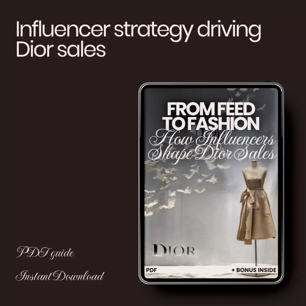 From Feed to Fashion: How Influencers Shape Dior Sales – The Ultimate Guide on how influencer style affects dior sales, Luxury Fashion Marketing Strategy eBook, Digital Download