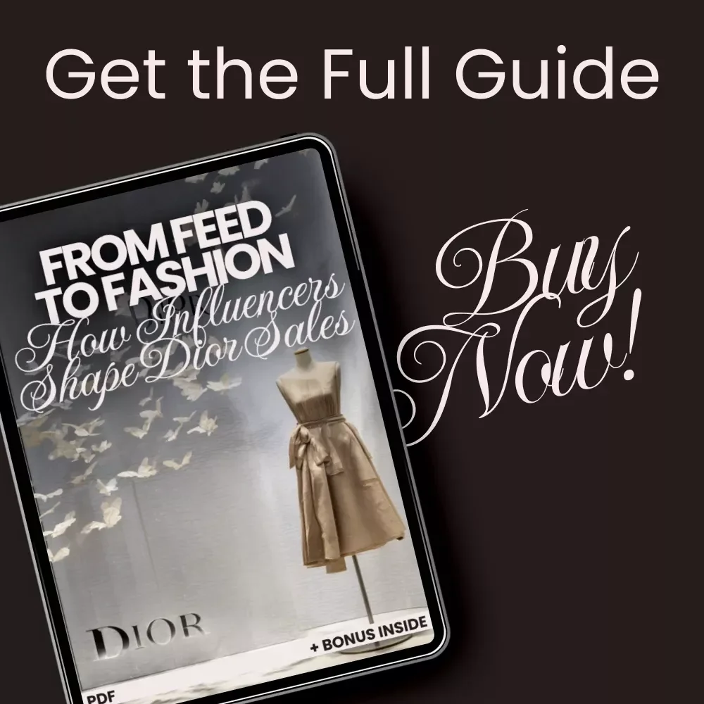 From Feed to Fashion: How Influencers Shape Dior Sales – The Ultimate Guide on how influencer style affects dior sales, Luxury Fashion Marketing Strategy eBook, Digital Download
