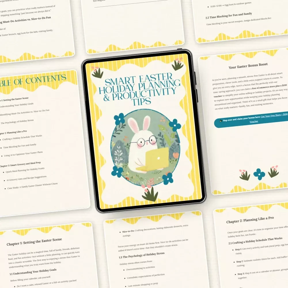 Smart Easter Holiday Planning & Productivity Tips – Easter Holiday Time Management Tips eBook, Printable Holiday Planner, Family Schedule Guide, AI Planning Checklist